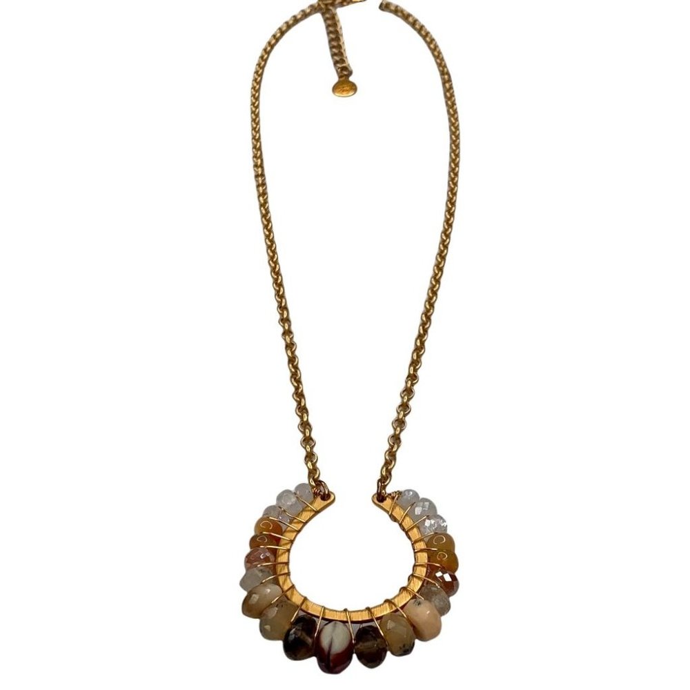 Catherine Page Scout Necklace Gold and Tan Brown